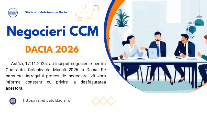 Informare importantă privind începutul negocierilor pentru Contractul Colectiv de Muncă 2026 