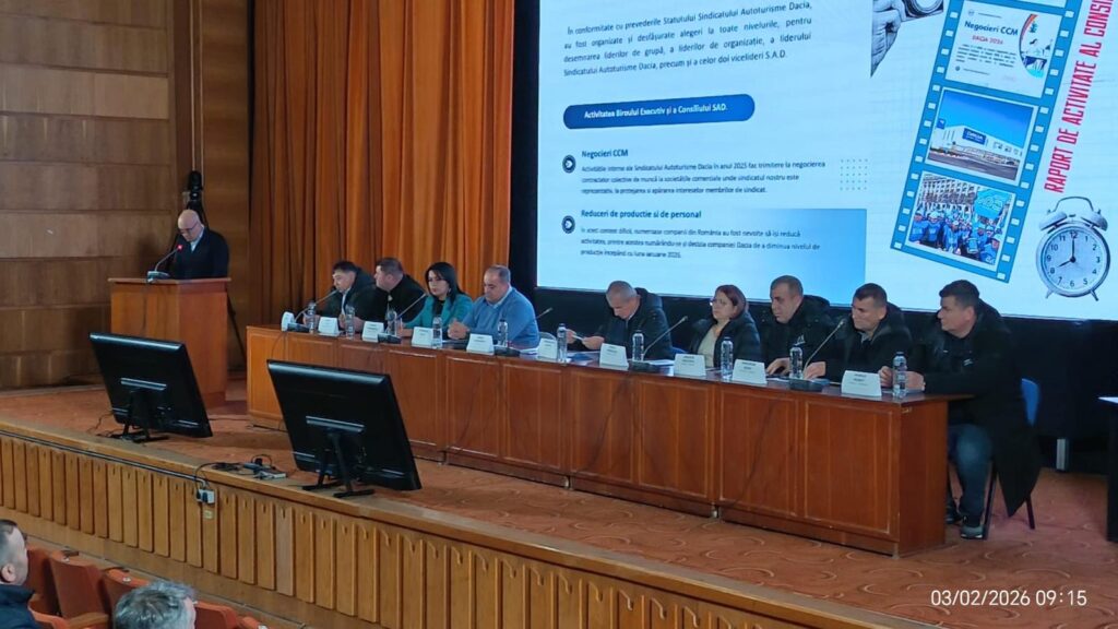 ADUNAREA GENERALĂ A SINDICATULUI AUTOTURISME DACIA 
